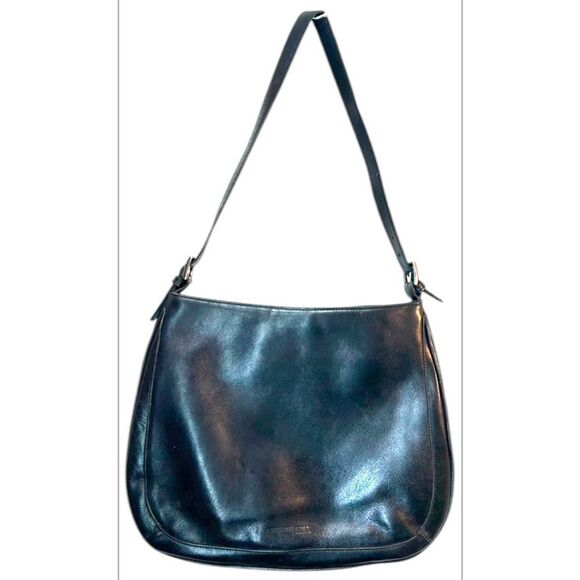 KENNETH COLE REACTION womans handbag black silver leather modern gothcore y2k - Picture 1 of 15